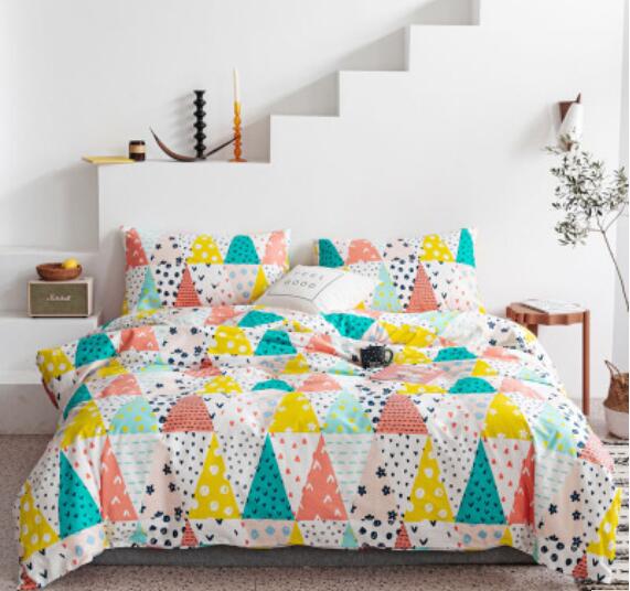 3D Colored Triangle 14017 Bed Pillowcases Quilt