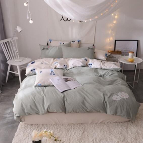 3D Gray Green Clouds 20280 Bed Pillowcases Quilt