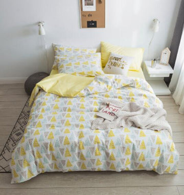 3D Yellow Triangle Pattern 14052 Bed Pillowcases Quilt