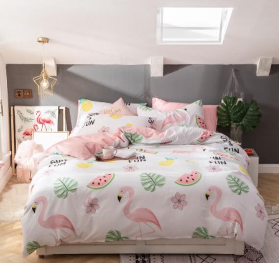 3D Flamingo Watermelon 16055 Bed Pillowcases Quilt