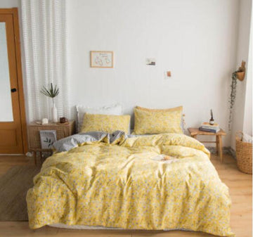 3D Yellow Floral 15182 Bed Pillowcases Quilt