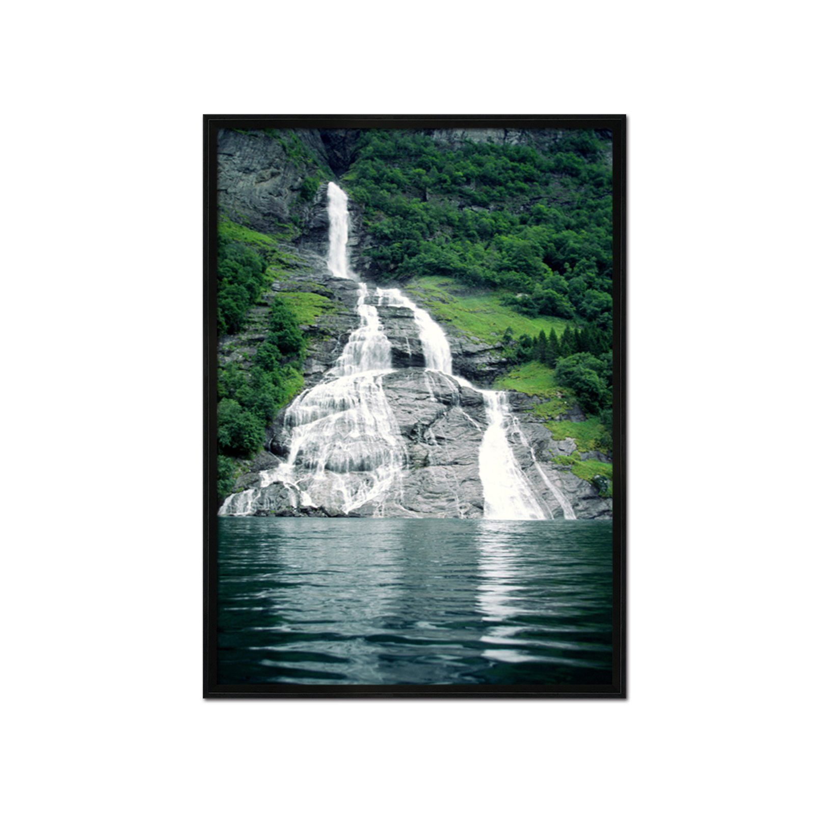 3D Mountain Reflection 061 Fake Framed Print Painting Wallpaper AJ Creativity Home 