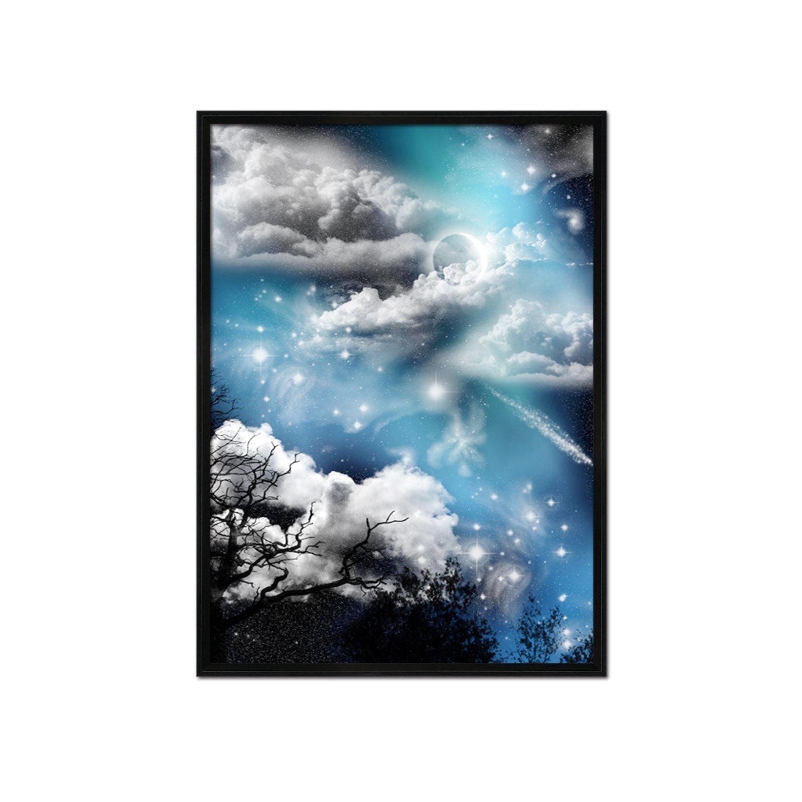 3D Moon Stars 104 Fake Framed Print Painting Wallpaper AJ Creativity Home 