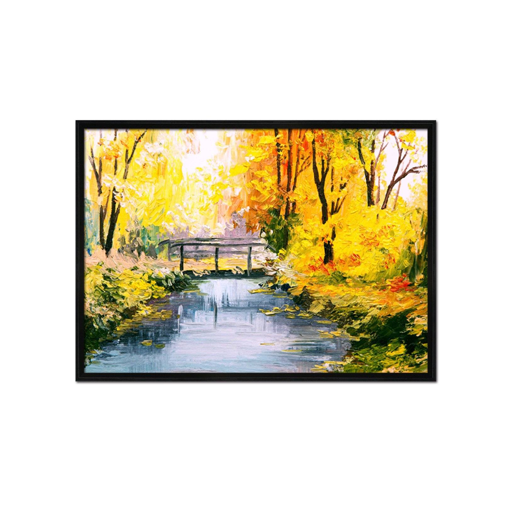 3D Maple Bridge 048 Fake Framed Print Painting Wallpaper AJ Creativity Home 
