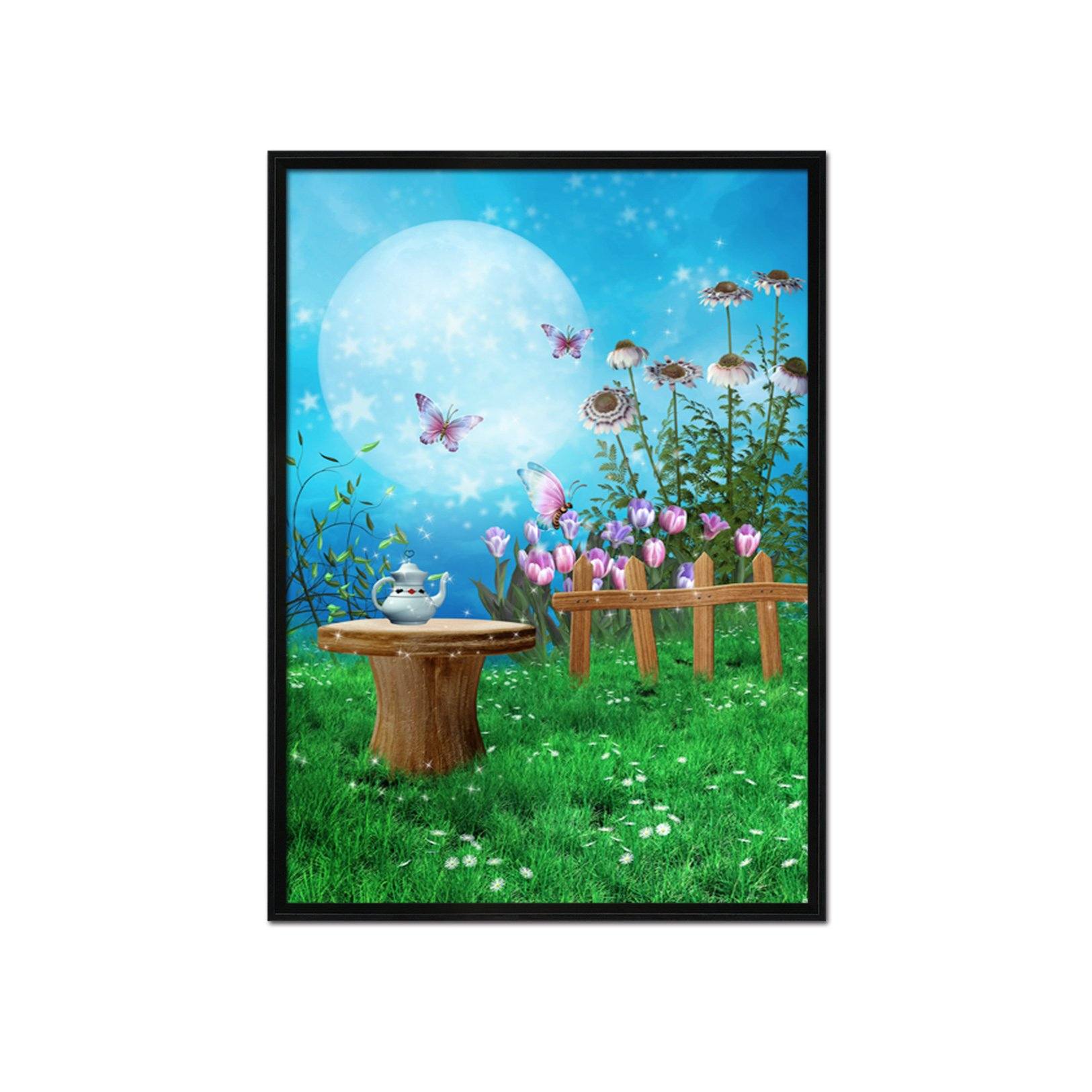 3D Yard Butterfly 047 Fake Framed Print Painting Wallpaper AJ Creativity Home 