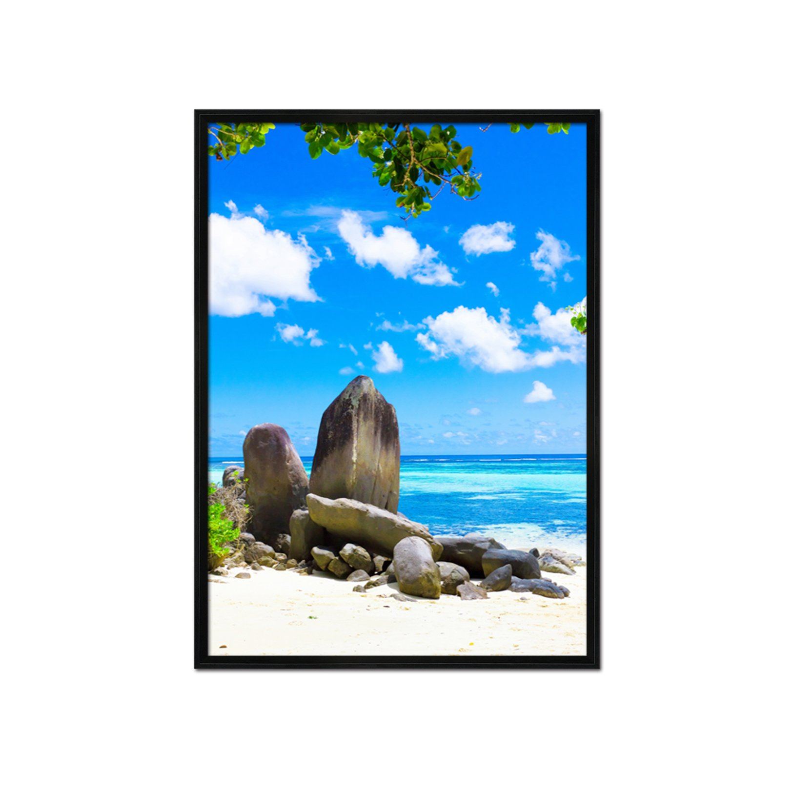 3D Seaside Stones 126 Fake Framed Print Painting Wallpaper AJ Creativity Home 
