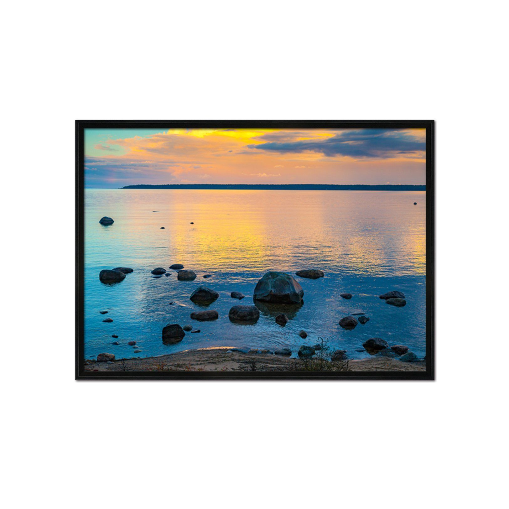 3D Dusk Sea 160 Fake Framed Print Painting Wallpaper AJ Creativity Home 