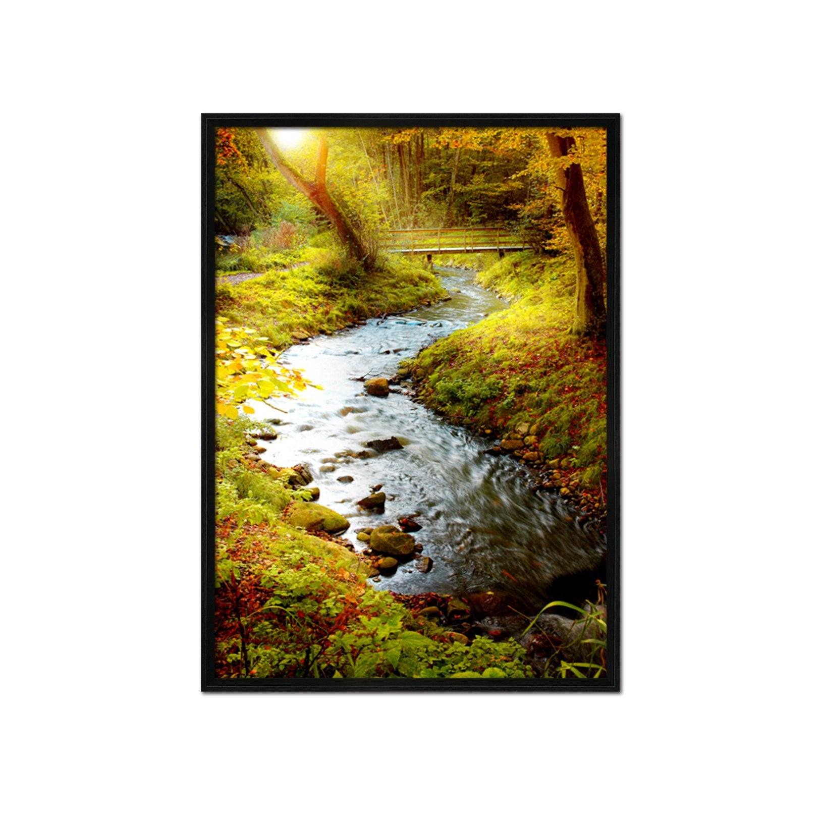 3D Bridge Water 105 Fake Framed Print Painting Wallpaper AJ Creativity Home 