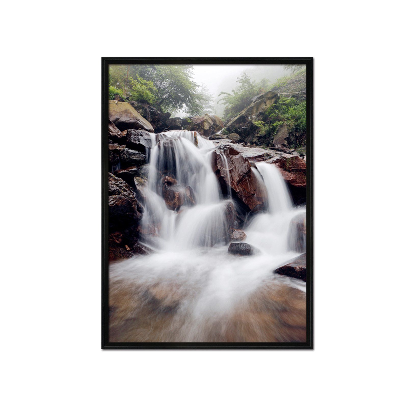 3D Mountain Rock Rapids 079 Fake Framed Print Painting Wallpaper AJ Creativity Home 