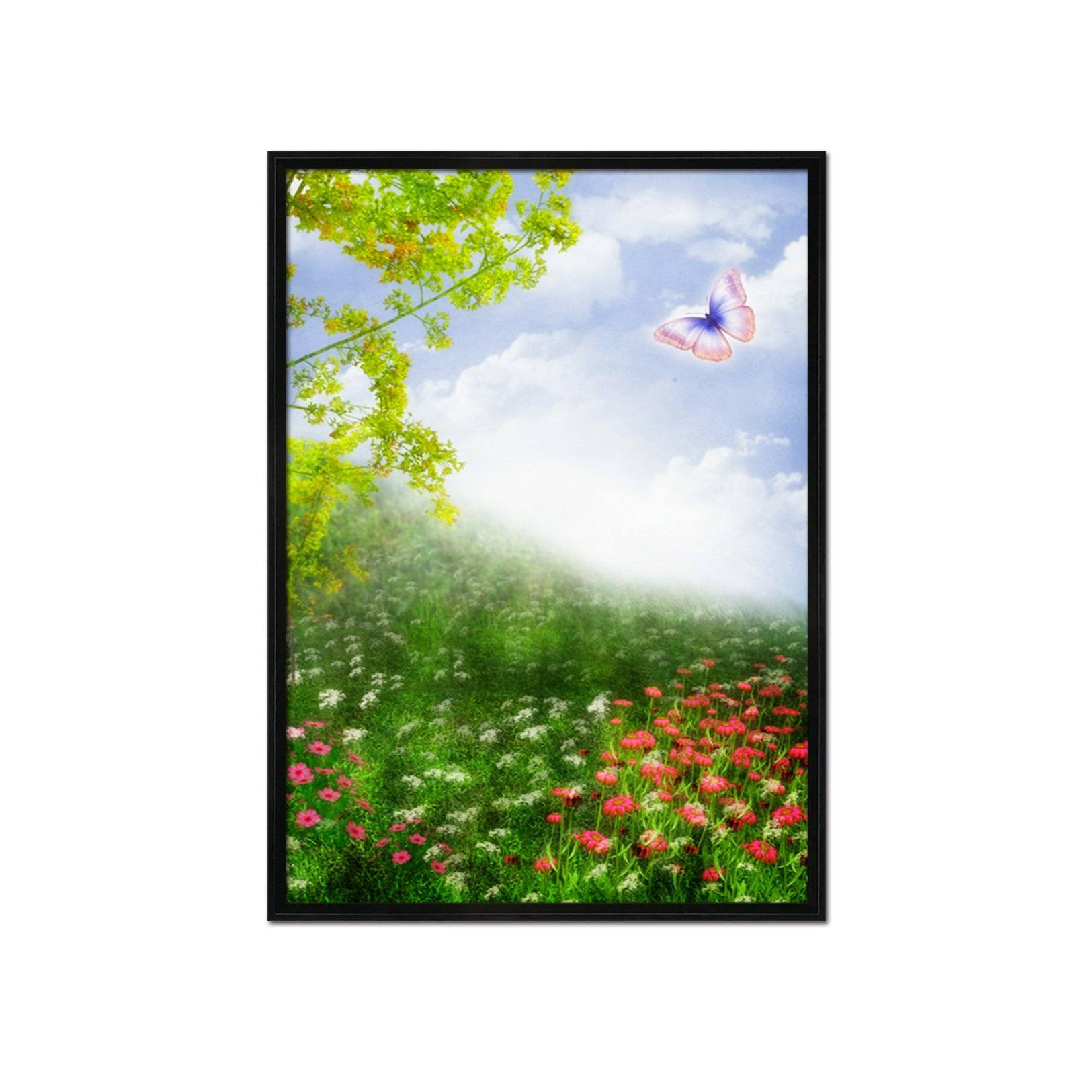3D Butterfly Flying 009 Fake Framed Print Painting Wallpaper AJ Creativity Home 