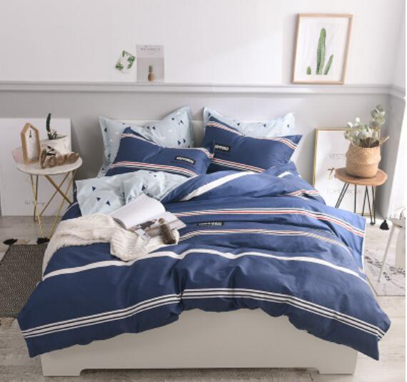 3D Dark Blue Stripes 30278 Bed Pillowcases Quilt