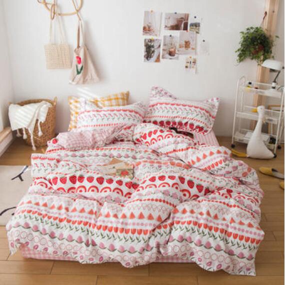 3D Strawberry Pattern 13191 Bed Pillowcases Quilt