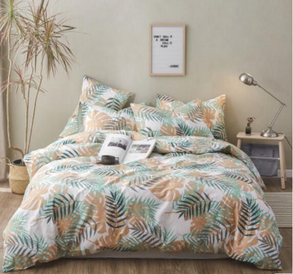 3D Brown Green Leaves 15181 Bed Pillowcases Quilt