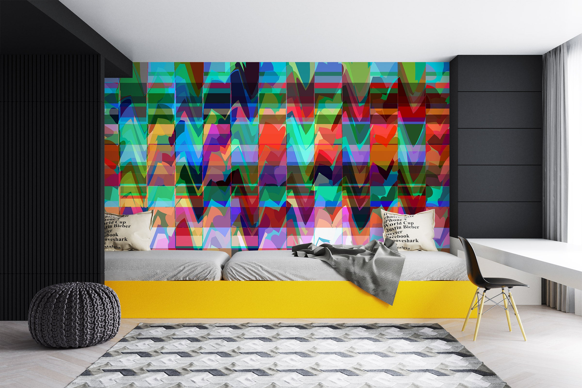 3D Color Wave Pattern 70117 Shandra Smith Wall Mural Wall Murals