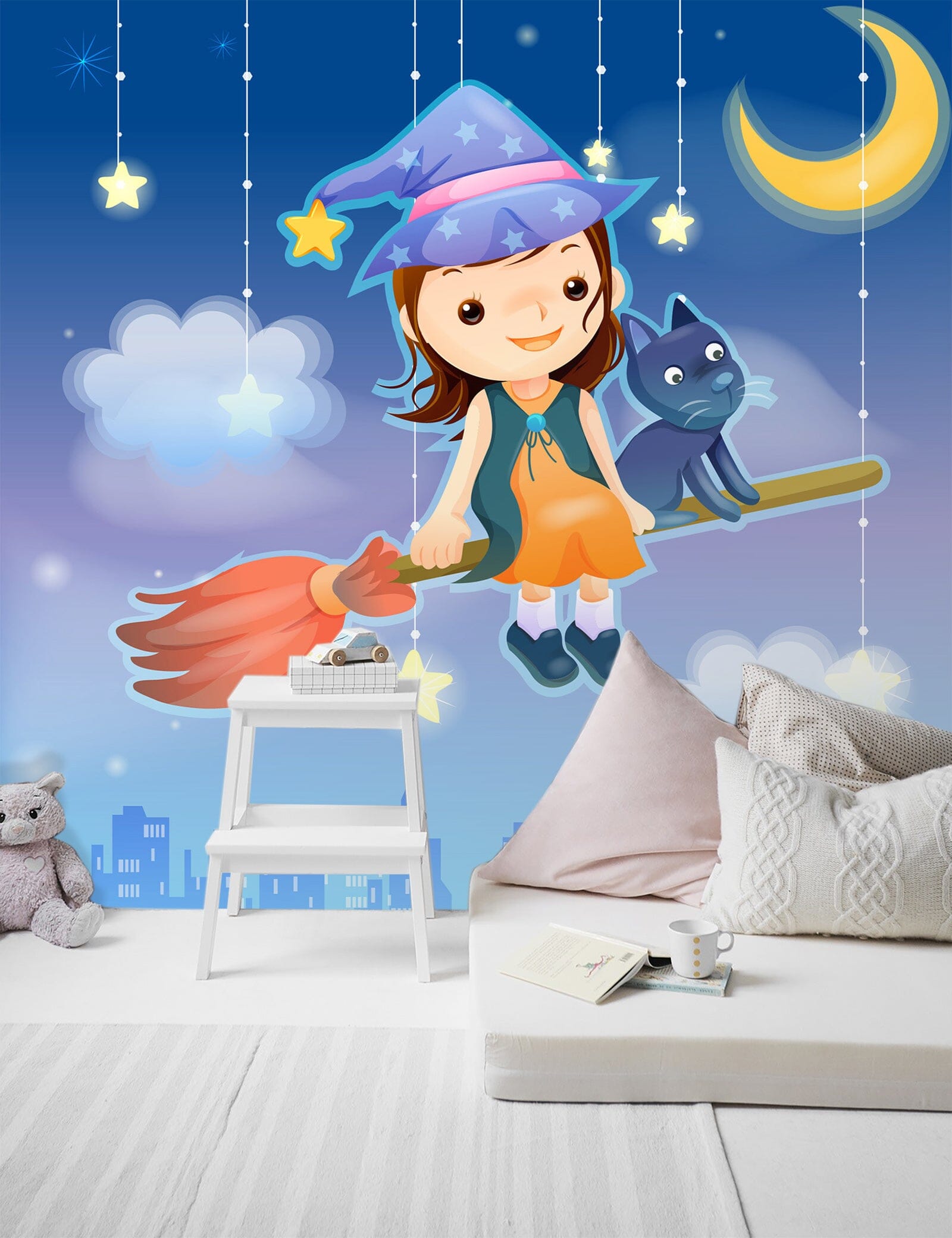 3D Broom Girl 1665 Wall Murals Wallpaper AJ Wallpaper 2 