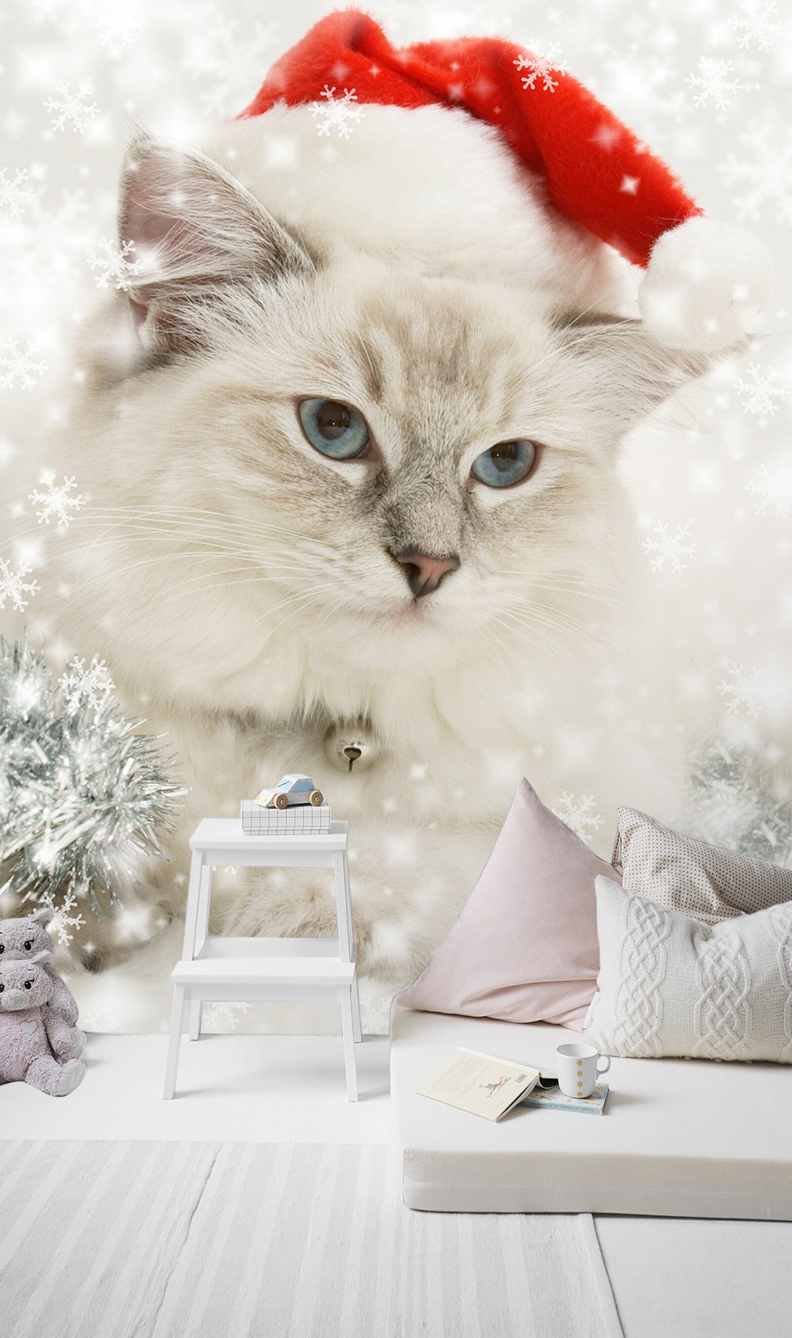 3D White Kitten 114 Wall Murals Wallpaper AJ Wallpaper 2 