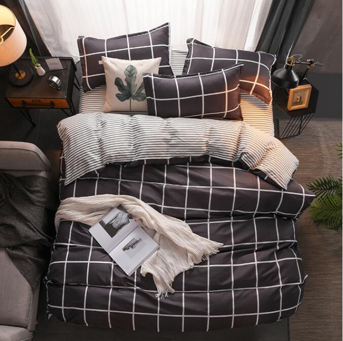 3D Black Plaid Stripe 12060 Bed Pillowcases Quilt
