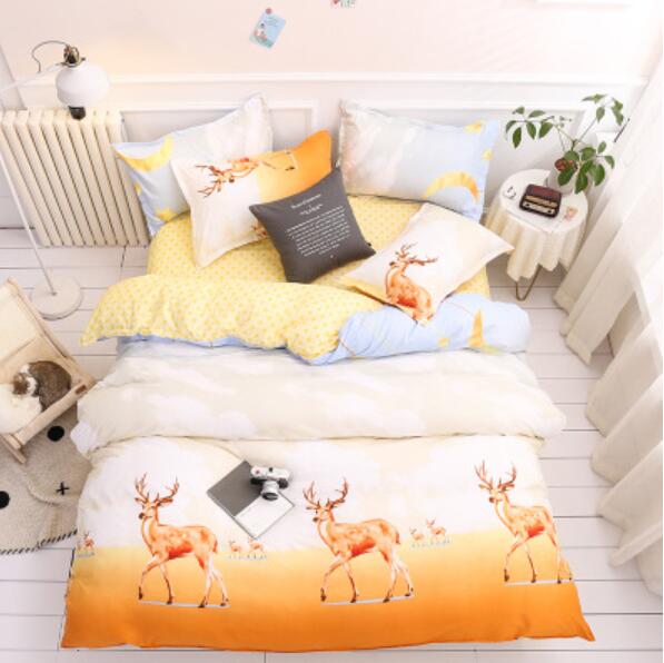 3D Orange Gradient Deer 5156 Bed Pillowcases Quilt