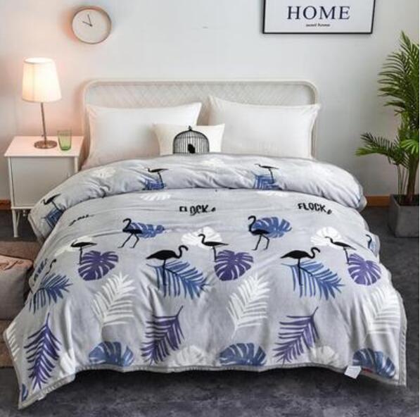 3D Blue Leaf Flamingo 5173 Bed Pillowcases Quilt