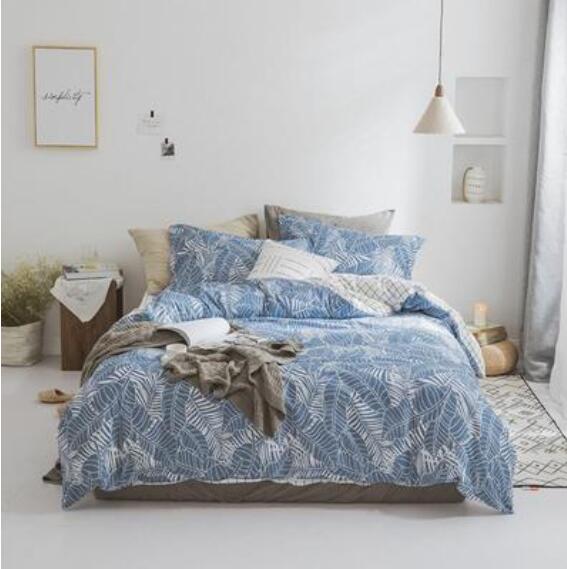 3D Blue Leaves 20341 Bed Pillowcases Quilt