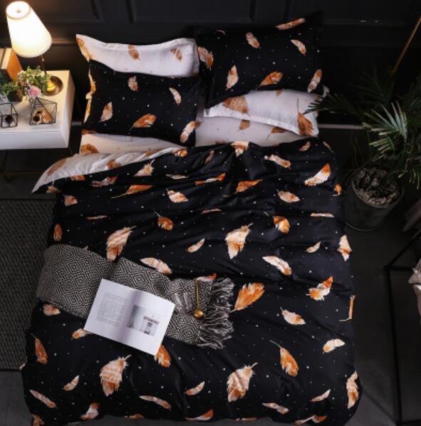 3D Golden Feather 5148 Bed Pillowcases Quilt