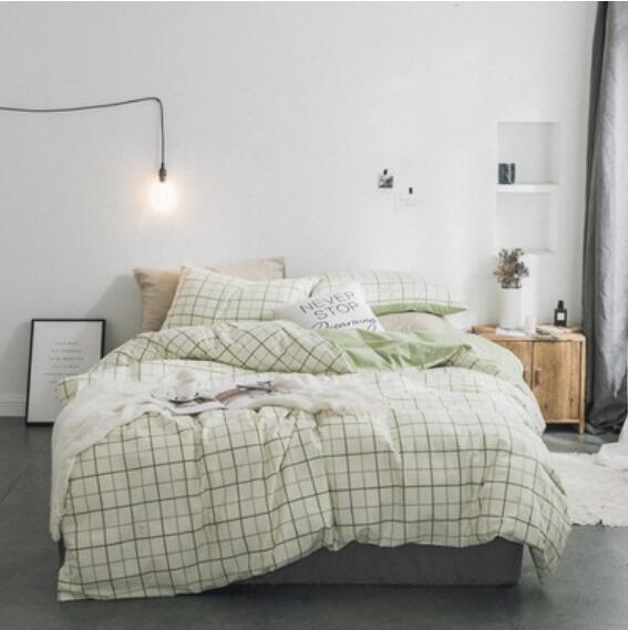3D Light Green Grid 15198 Bed Pillowcases Quilt