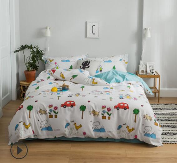 3D Cartoon Car Tree 14082 Bed Pillowcases Quilt