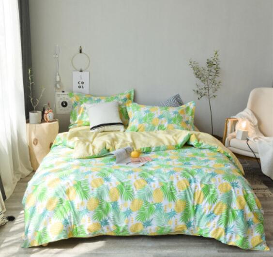 3D Turquoise Yellow Pineapple 14133 Bed Pillowcases Quilt