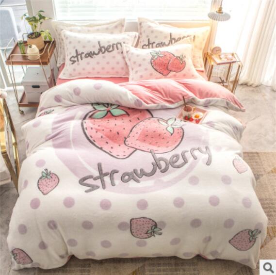 3D Strawberry 14180 Bed Pillowcases Quilt