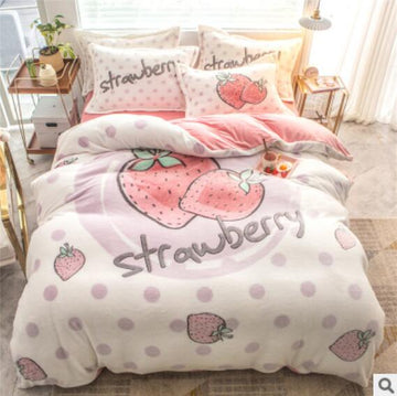 3D Strawberry 14180 Bed Pillowcases Quilt