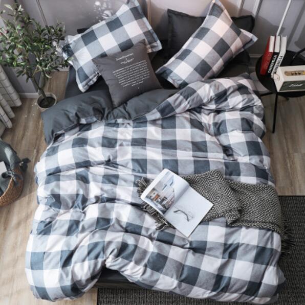 3D Dark Gray Grid 5151 Bed Pillowcases Quilt