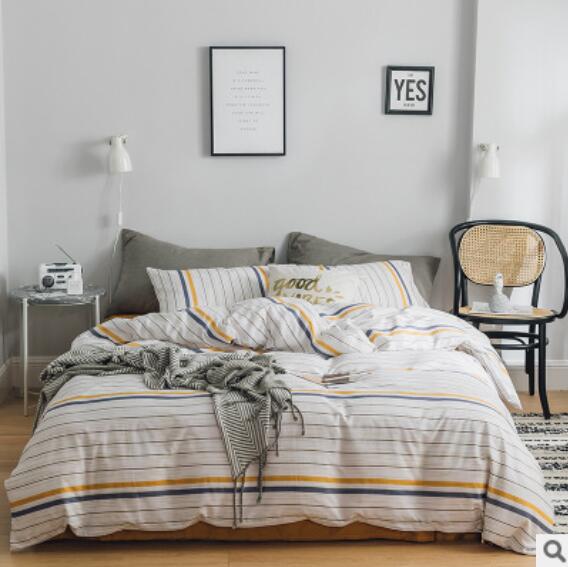 3D Creamy-White Stripes 40143 Bed Pillowcases Quilt