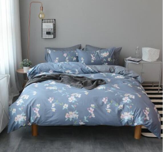 3D Grey Flowers 20298 Bed Pillowcases Quilt