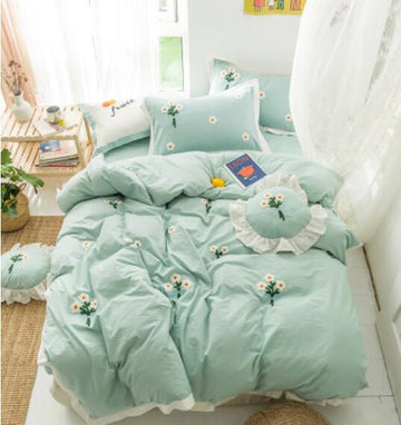 3D Light Green 20123 Bed Pillowcases Quilt