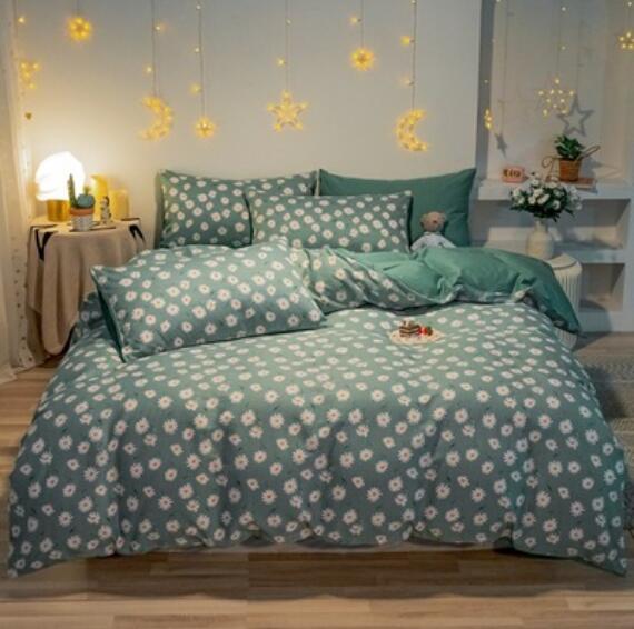 3D Dark Green Daisy 40310 Bed Pillowcases Quilt