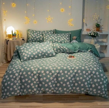 3D Dark Green Daisy 40310 Bed Pillowcases Quilt