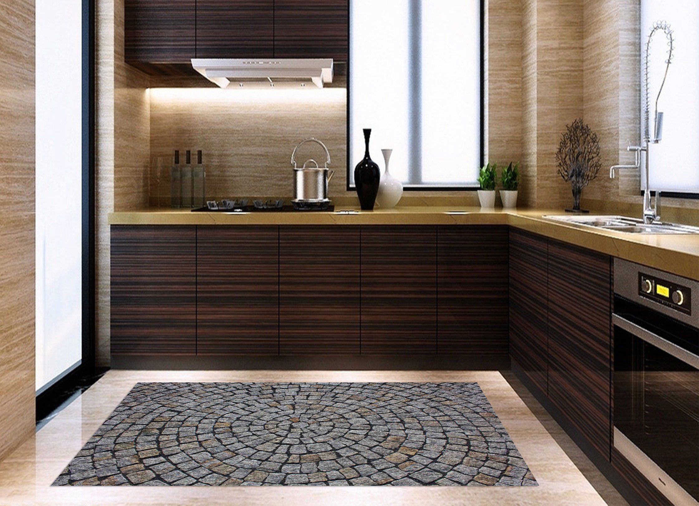 3D Stones Pattern Kitchen Mat Floor Mural Wallpaper AJ Wallpaper 