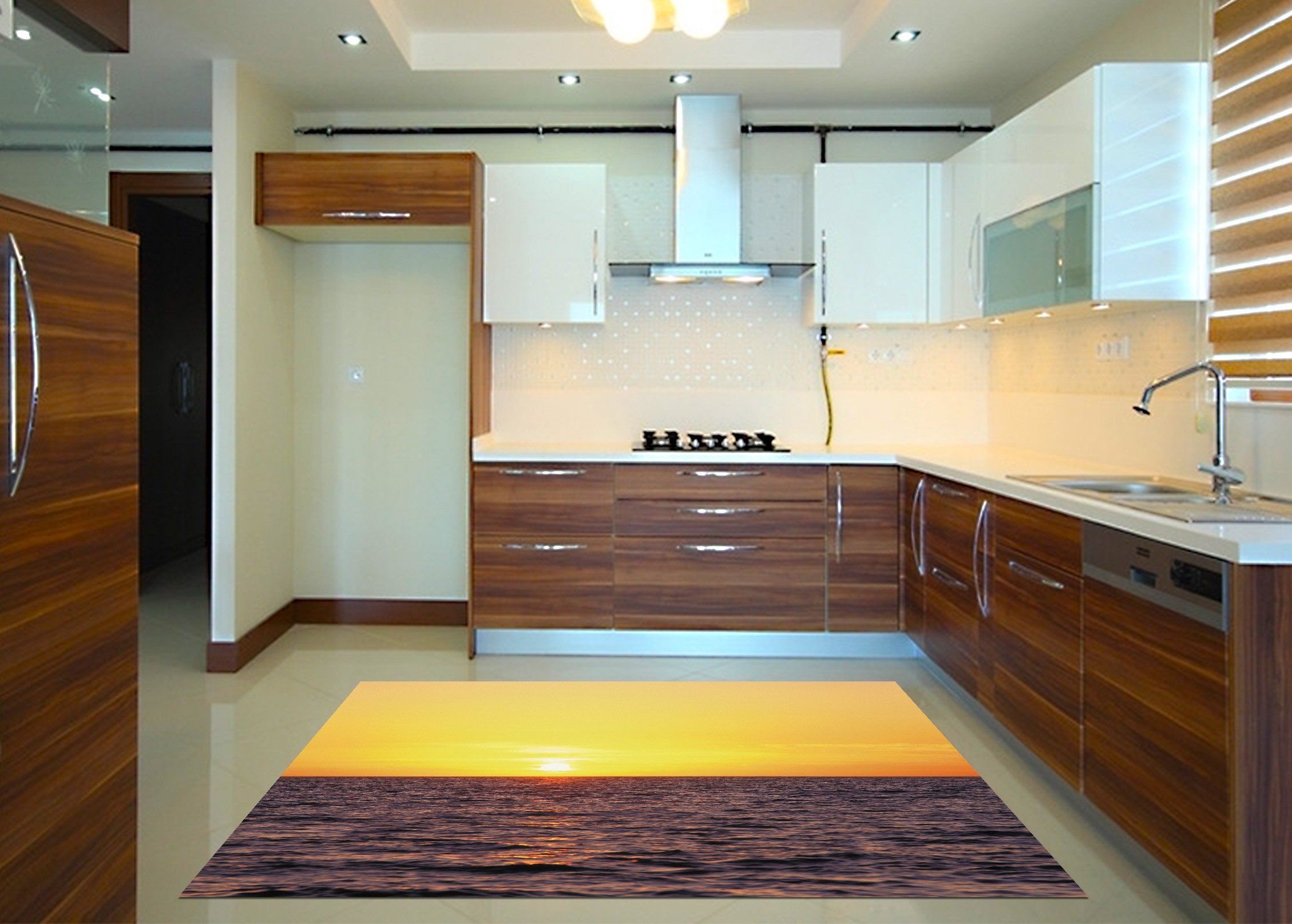 3D Vast Sea Sunset 070 Kitchen Mat Floor Mural Wallpaper AJ Wallpaper 