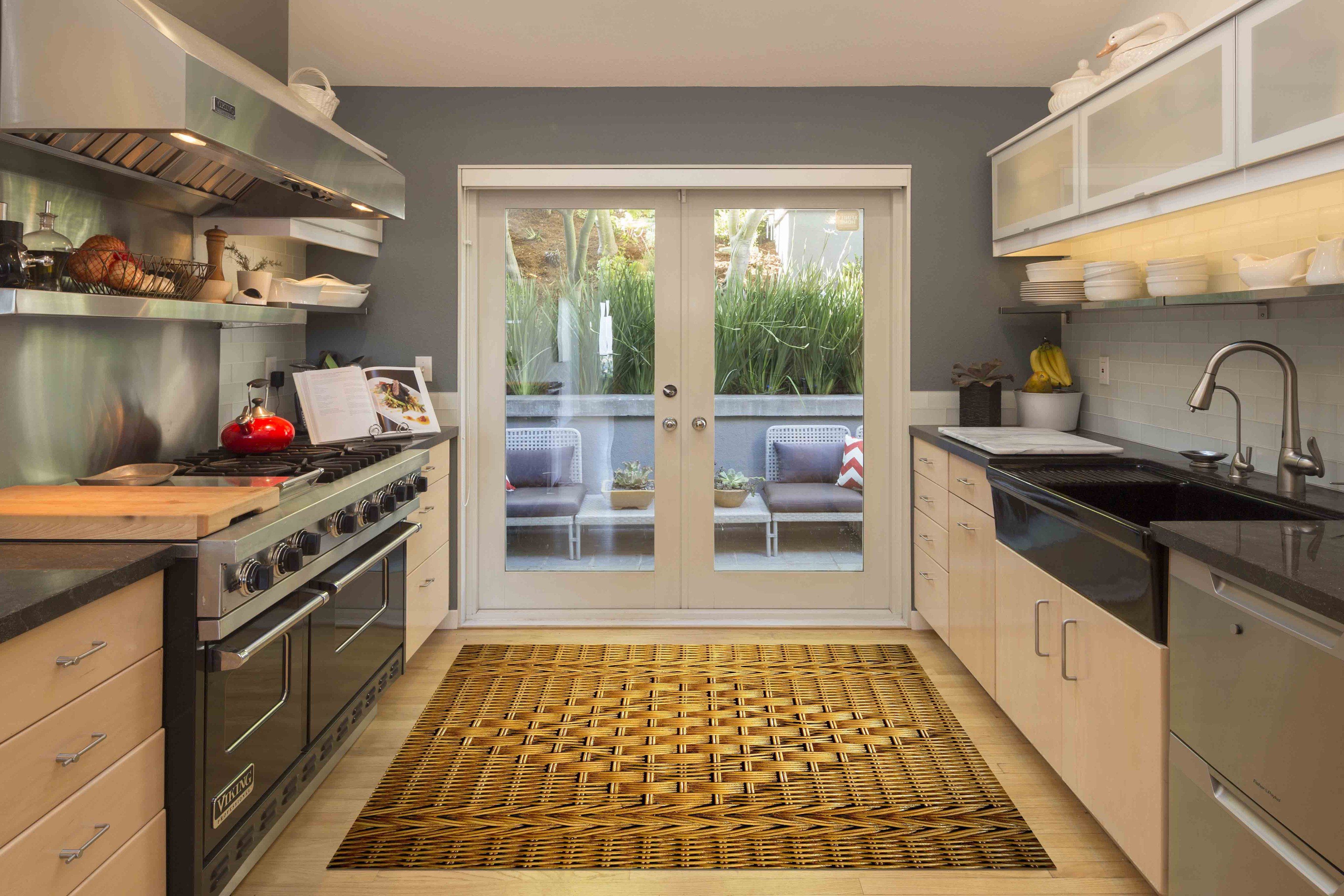 3D Bamboo Pattern Kitchen Mat Floor Mural Wallpaper AJ Wallpaper 