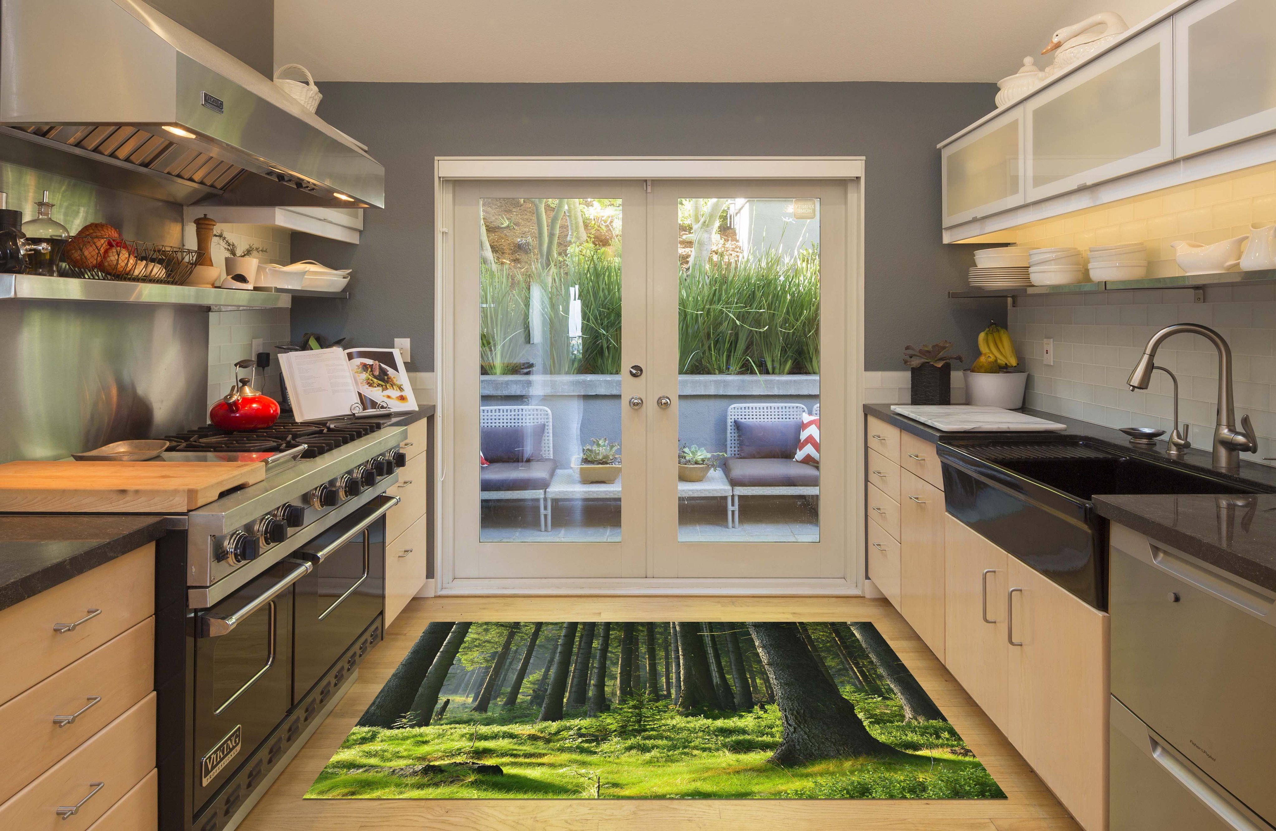 3D Green Forest 672 Kitchen Mat Floor Mural Wallpaper AJ Wallpaper 