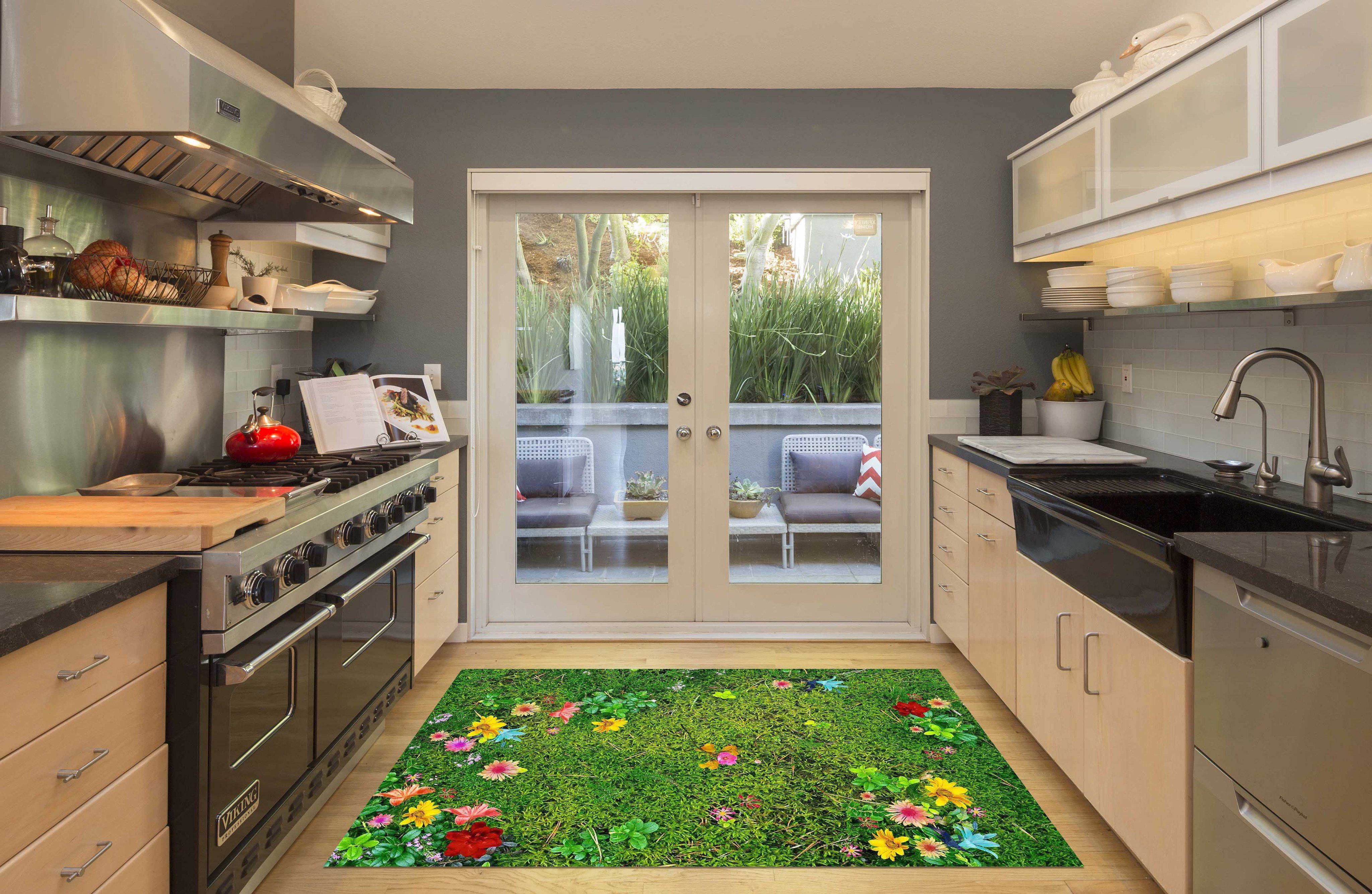 3D Meadow Flowers 159 Kitchen Mat Floor Mural Wallpaper AJ Wallpaper 