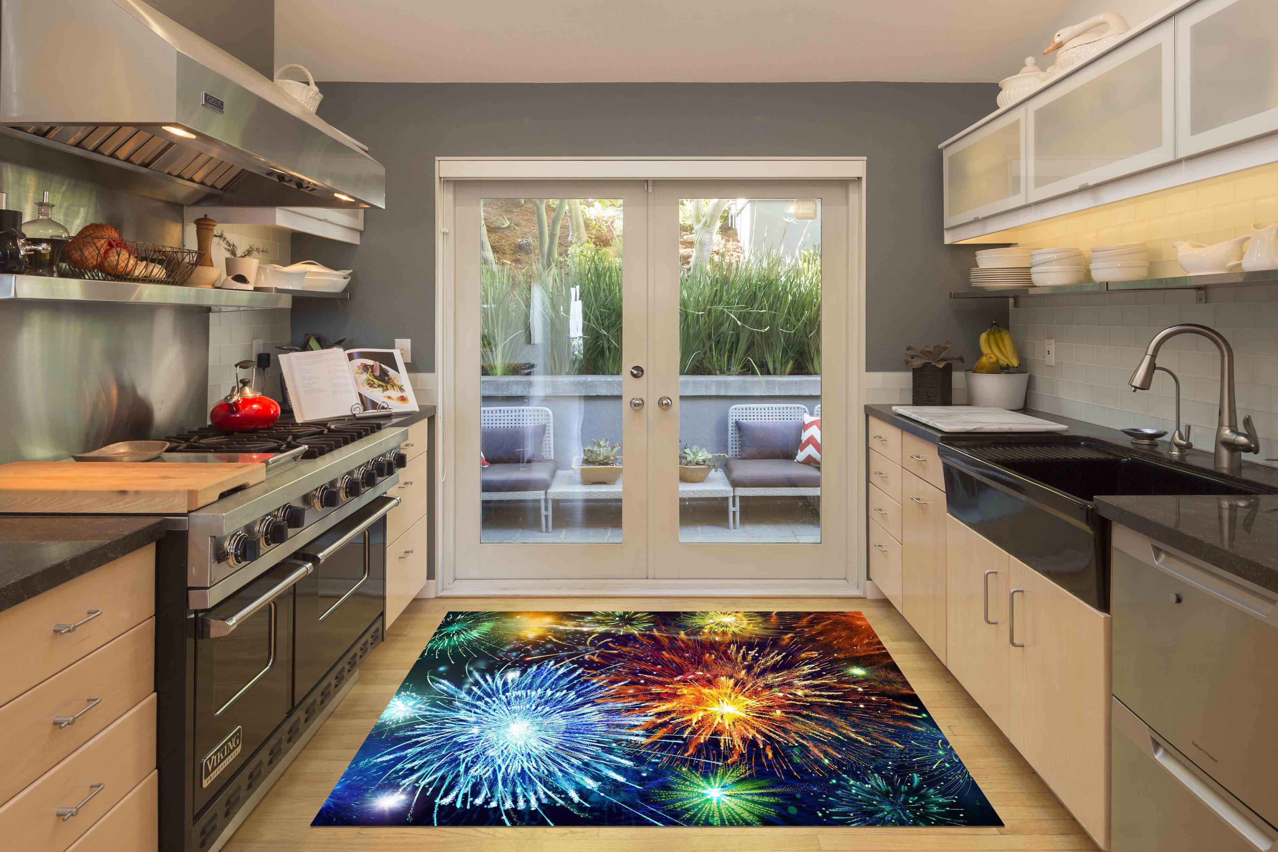 3D Pretty Fireworks Kitchen Mat Floor Mural Wallpaper AJ Wallpaper 