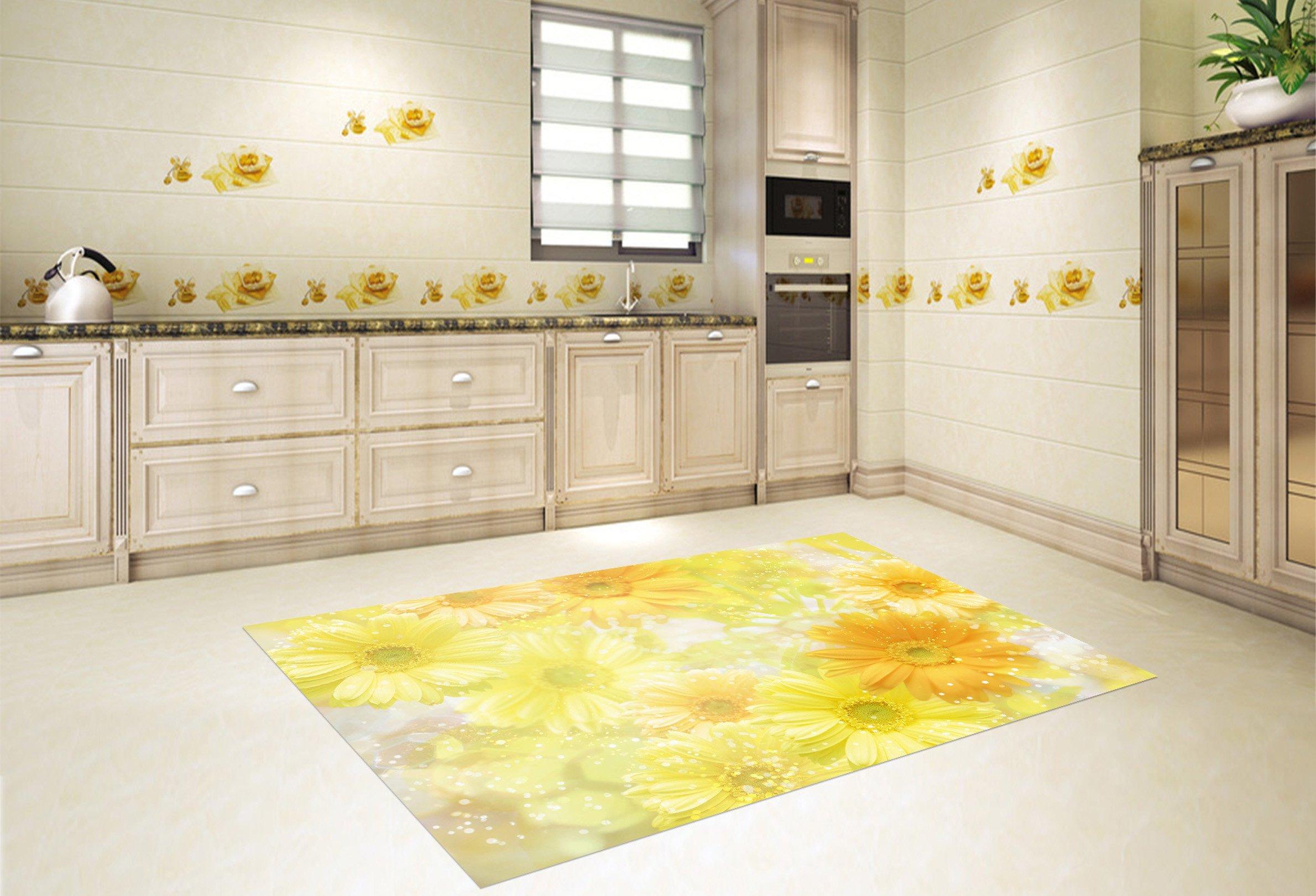 3D Shining Flowers Kitchen Mat Floor Mural Wallpaper AJ Wallpaper 