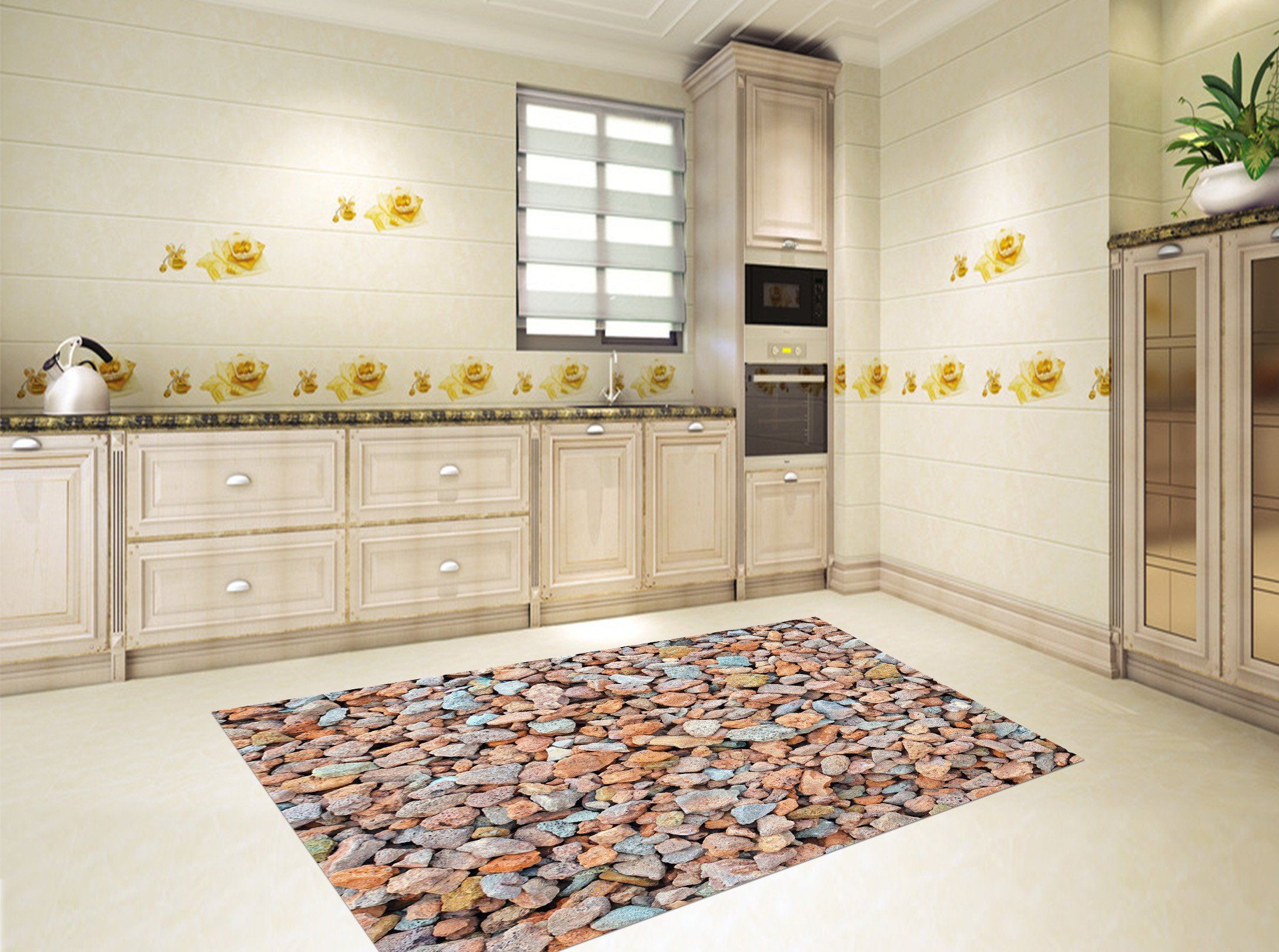 3D Pretty Stones Kitchen Mat Floor Mural Wallpaper AJ Wallpaper 