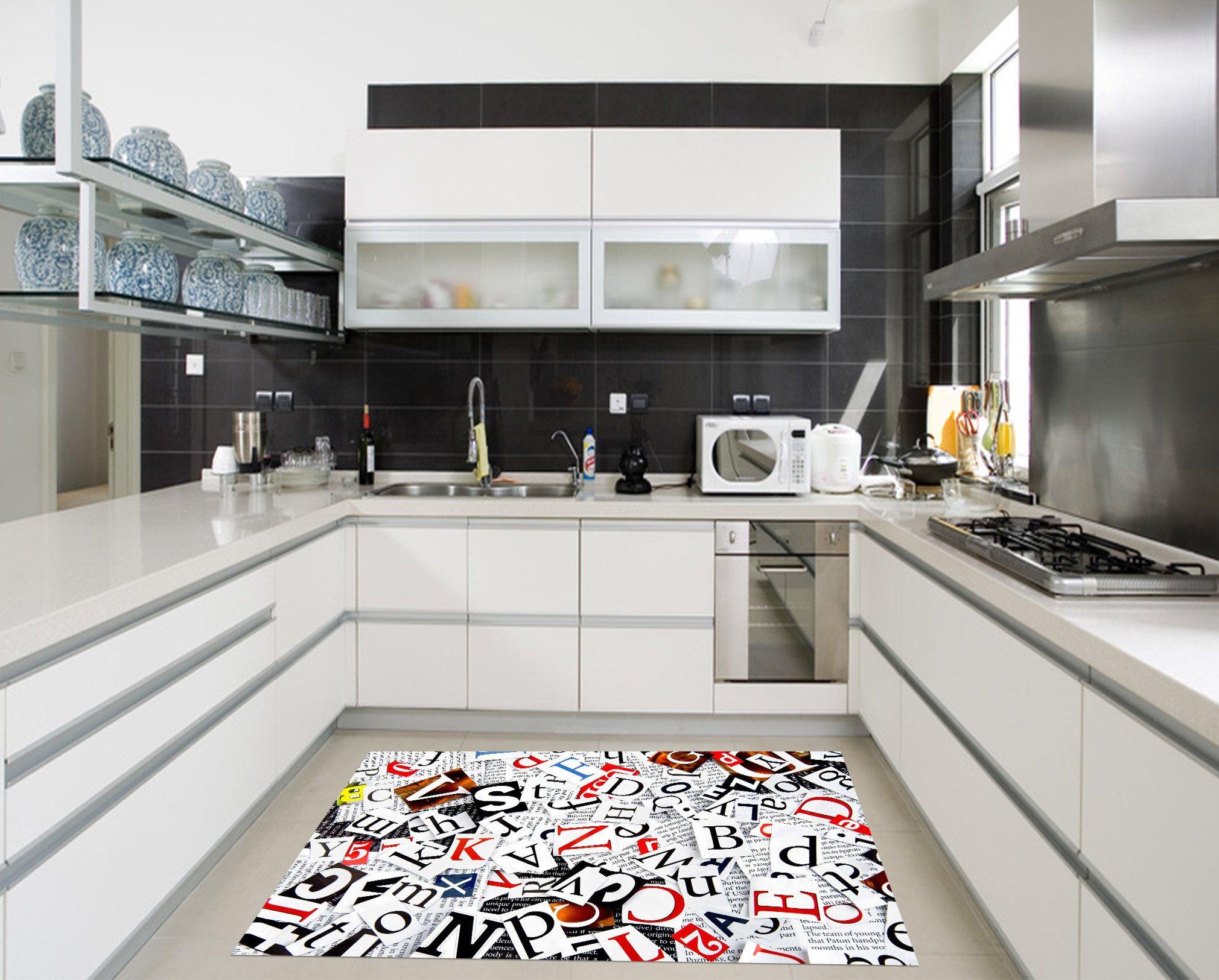 3D Alphabets Kitchen Mat Floor Mural Wallpaper AJ Wallpaper 
