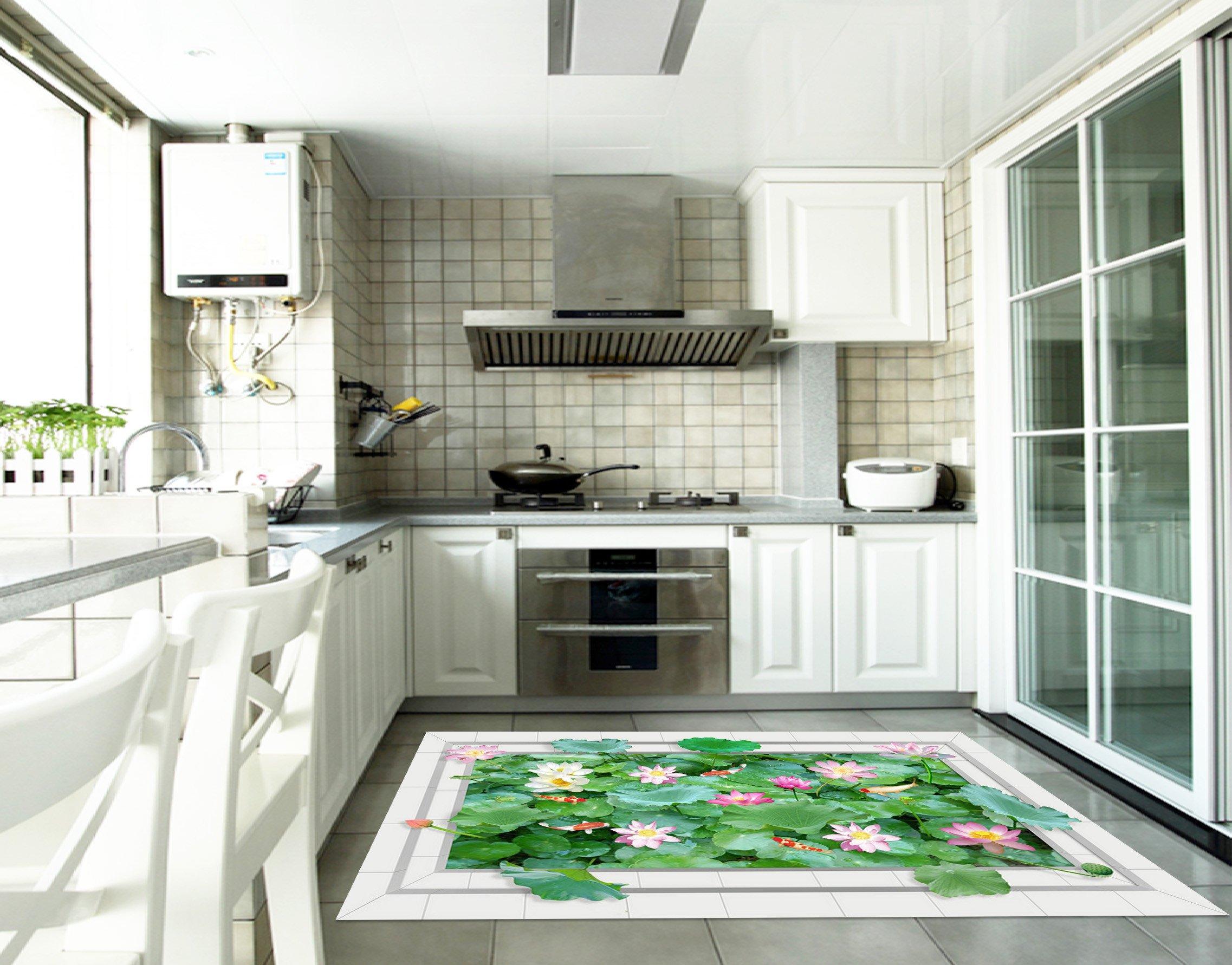 3D Lush Lotus Pond 142 Kitchen Mat Floor Mural Wallpaper AJ Wallpaper 