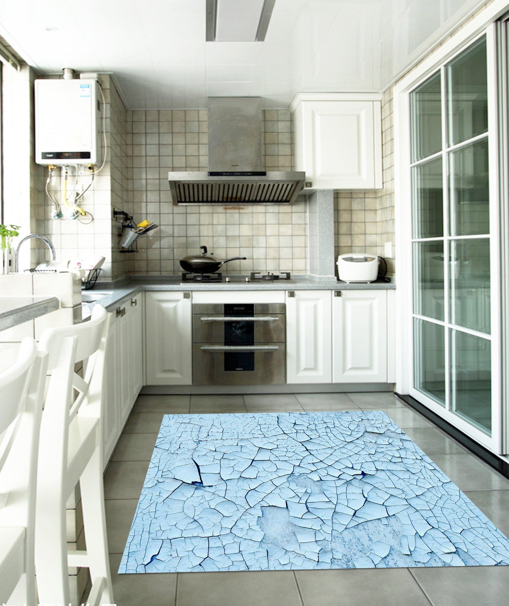 3D Paint Cracks Kitchen Mat Floor Mural Wallpaper AJ Wallpaper 