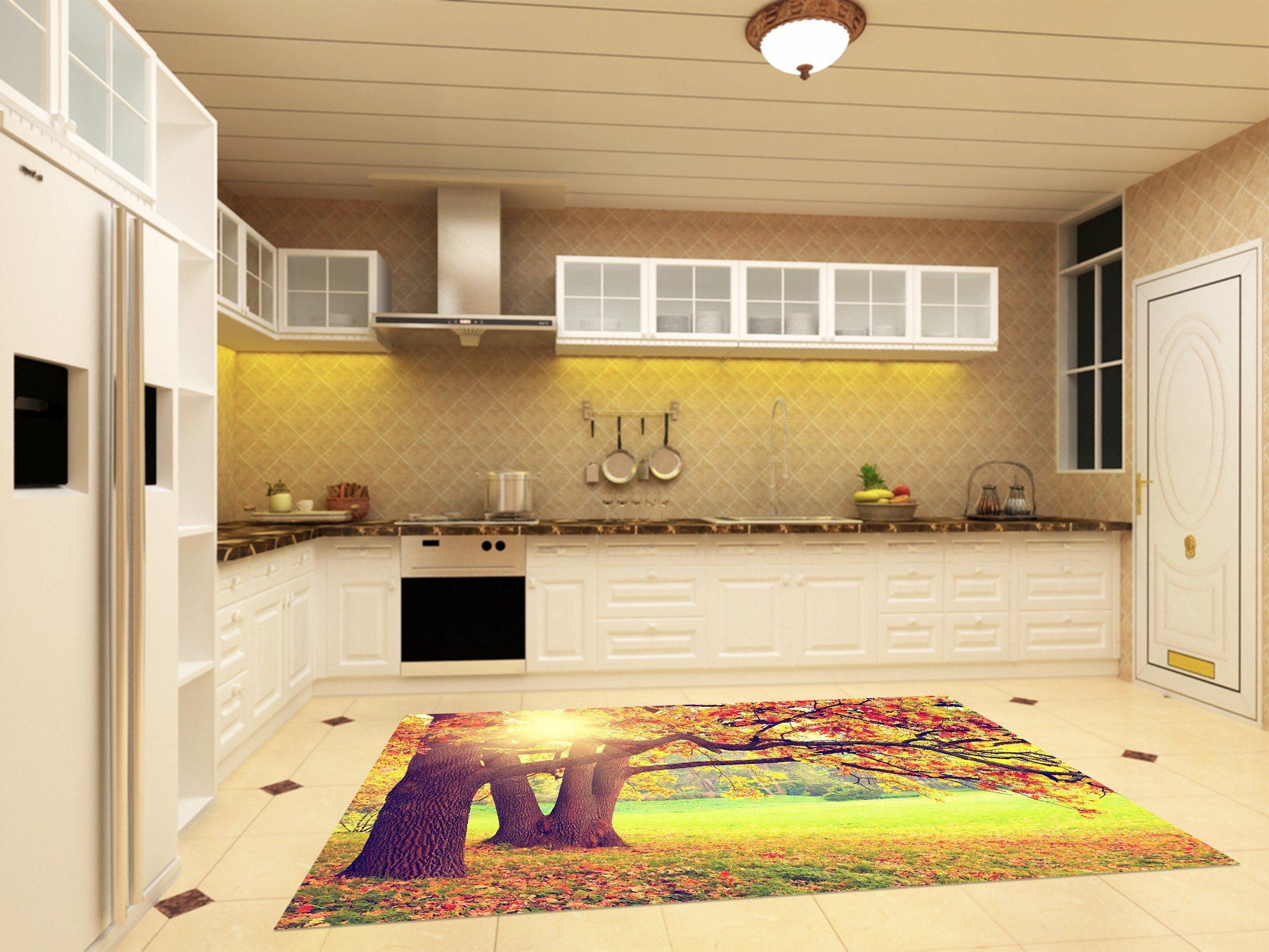 3D Colorful Trees 603 Kitchen Mat Floor Mural Wallpaper AJ Wallpaper 