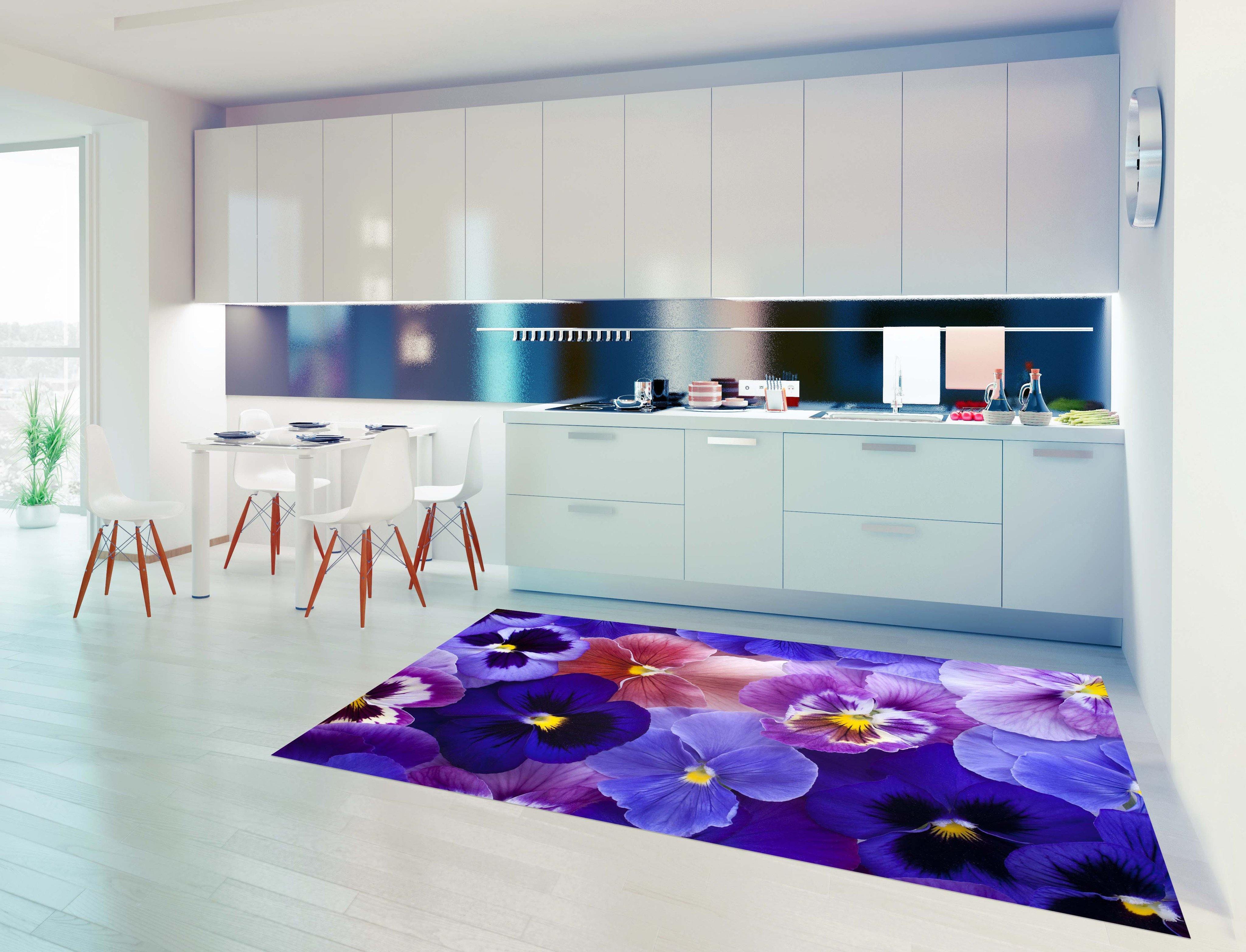 3D Flowers 12 Kitchen Mat Floor Mural Wallpaper AJ Wallpaper 