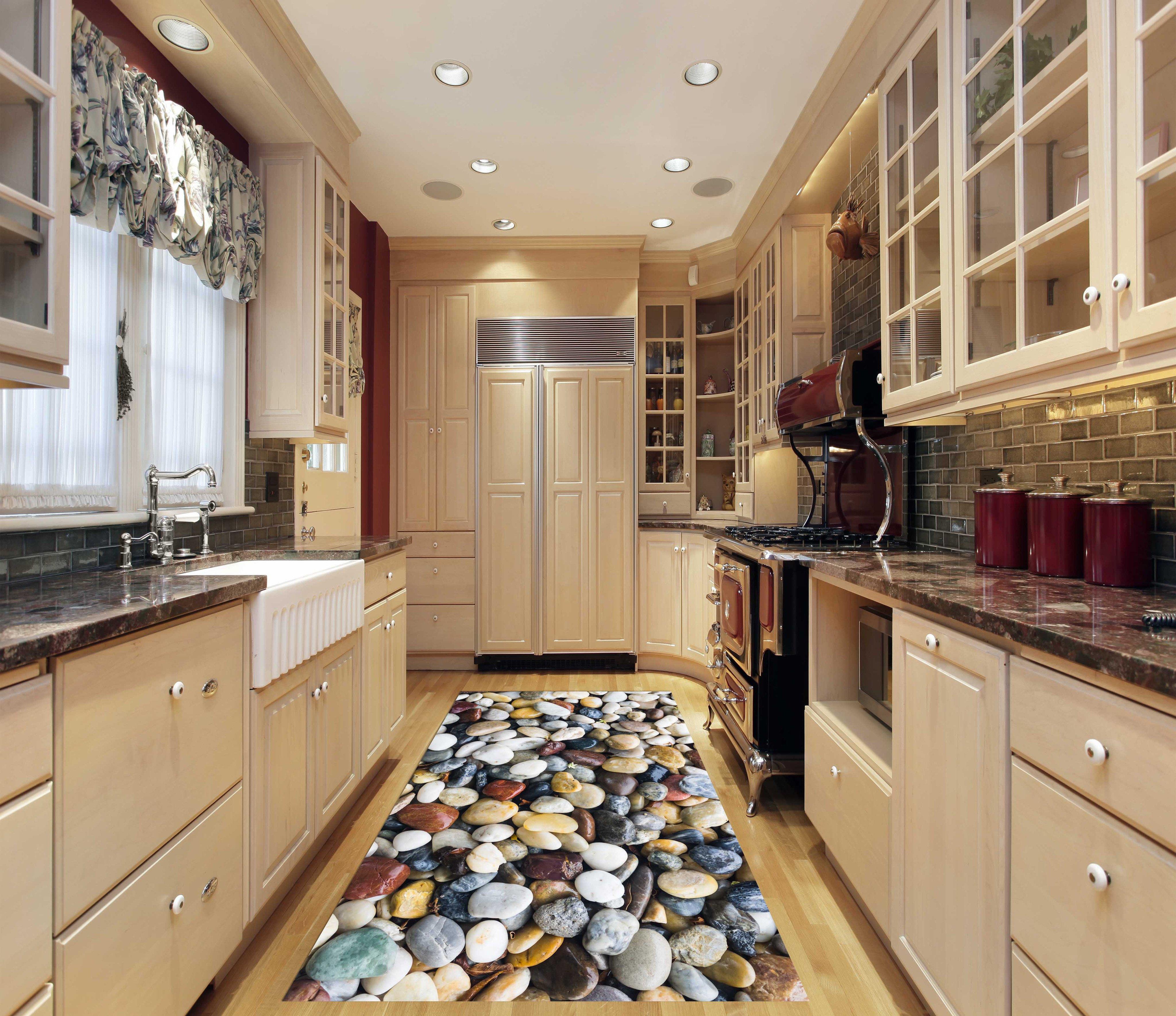 3D Wet Stones Kitchen Mat Floor Mural Wallpaper AJ Wallpaper 